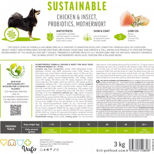 Корм сухий Brit Care Dog Sustainable Adult Medium Breed для дорослих собак середніх порід з куркою та комахами 12 кг Київ - фото 7