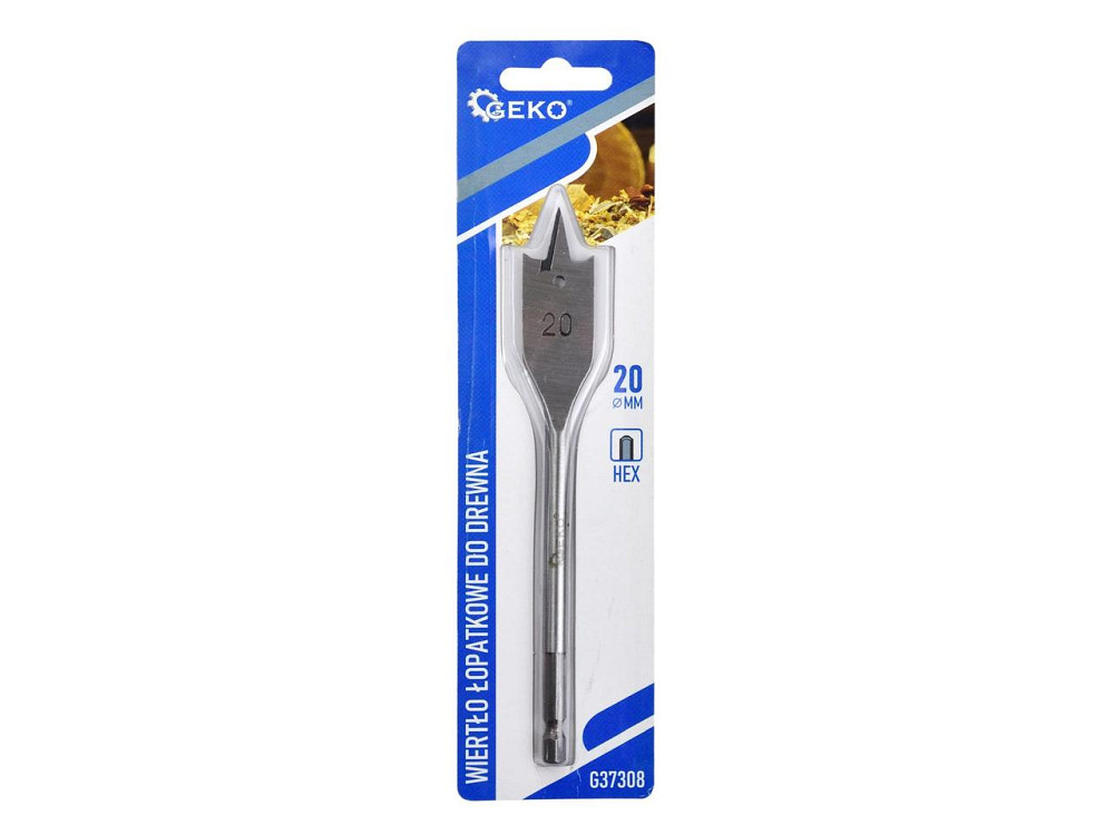 Свердло деревини перове "GeKo" з хвостовиком для шуруповерта Hex E6,3 (1/4") довжиною 152 мм діаметром 20 мм Киев - изображение 2