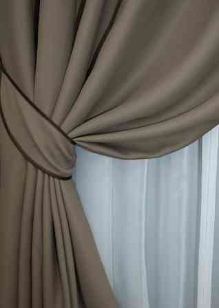 Комплект штор на люверсах VR-Textil Bagema Rvs № 1239ш 150х250 см 2 шт Молочний шоколад (37-0110) Київ