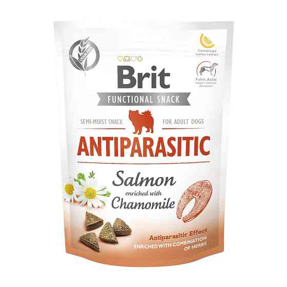 Функциональные лакомства для собак Brit Care Functional Snack Antiparasitic Salmon с лососем, 150 г Винница