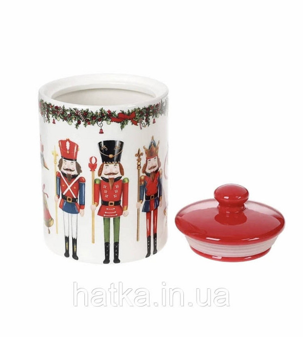 Банку новорічна для солодощів круп чаю керамічна Лускунчик 600мл Київ - фото 5