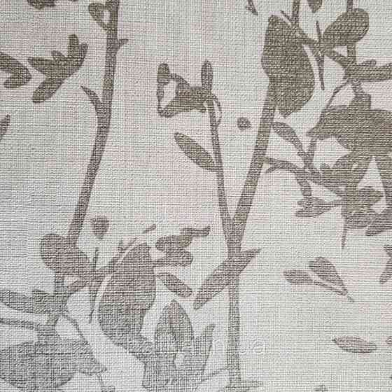 Ообои вінілові на флізелін Decoprint Moments MO22872 листя гілки срібні на світло-сірому тлі Київ