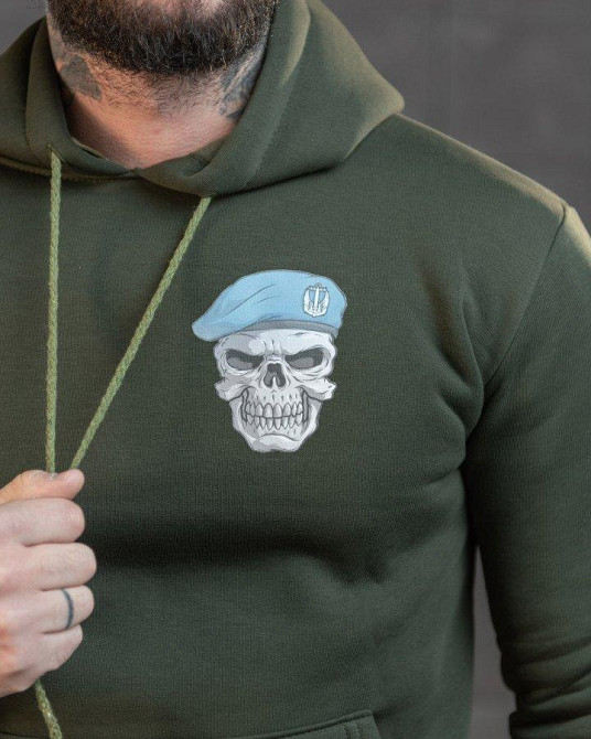 Худи CELEO на флисе  Вірний завжди олива ВТ7991 Одеса - фото 4