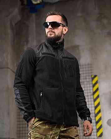 Тактическая флисовка DETROID  черная ПП4746 Одесса