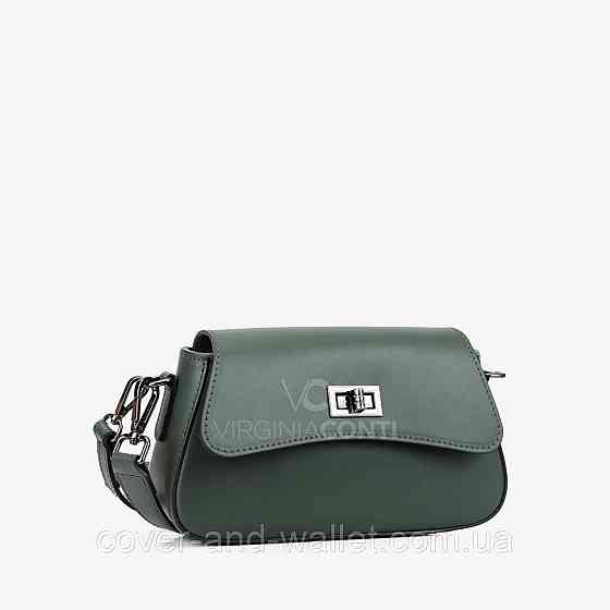 Темно-зелена жіноча сумочка через плече з гладкої шкіри Virginia Conti 03765 Київ