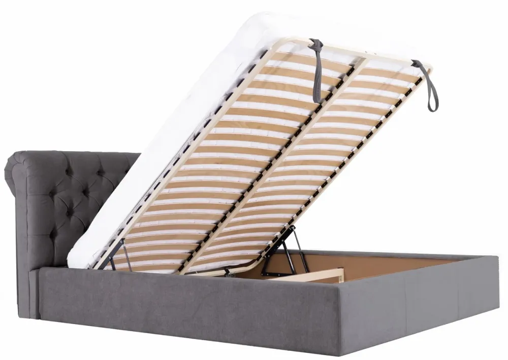 Ліжко London Comfort 140 х 200 см Місті Dark Grey З підйомним механізмом та нішою для білизни Темно-сірий Київ - фото 8