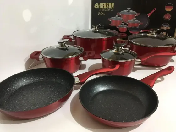 Набор кастрюль BN-335 1,8л 2.8л 5,1л 6.5л и 2 сковороды 24см 28см Коломия