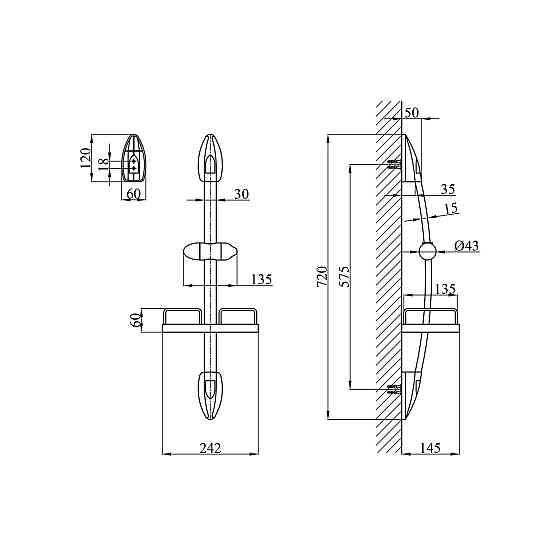 Штанга для душа Kroner KRM - C750 с полкой Киев
