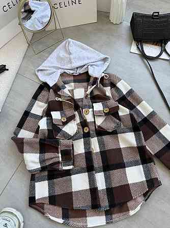 Жіноча тепла оверсайз сорочка з капюшоном турецький двосторонній фліс Полар Шоколад, 48/52 Одеса