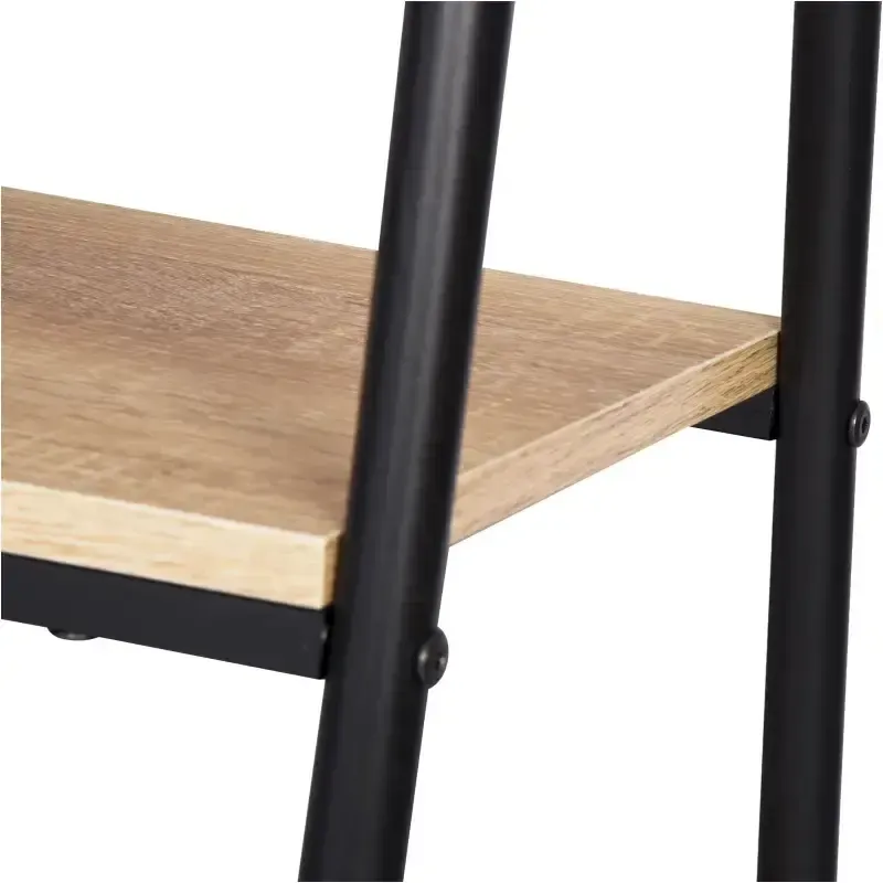 Универсальная прочная напольная передвижная стойка вешалка для одежды с деревянными полками Коломия - фото 5