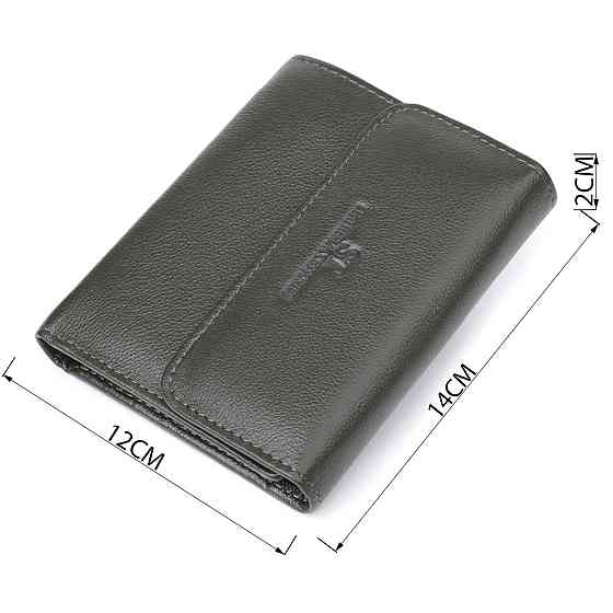 Стильний гаманець середнього розміру із натуральної шкіри ST Leather 23075 Зелений Київ