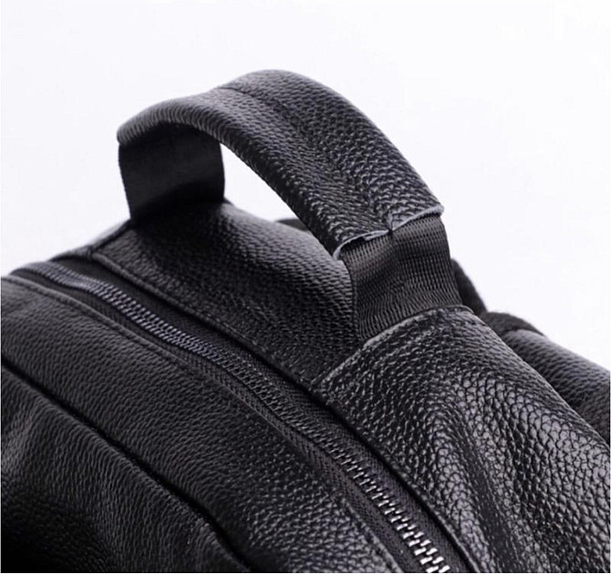 Городской мужской кожаный рюкзак черный Tiding Bag B2-03555A Каменское - изображение 6