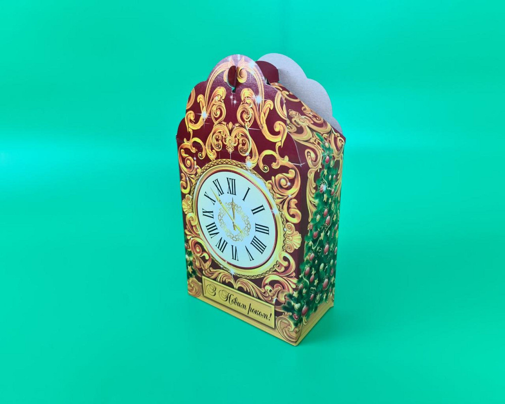 Святкове паковання для новорічних подарунків (700 гм) Годинник No225с (1 шт.) Харків - фото 4