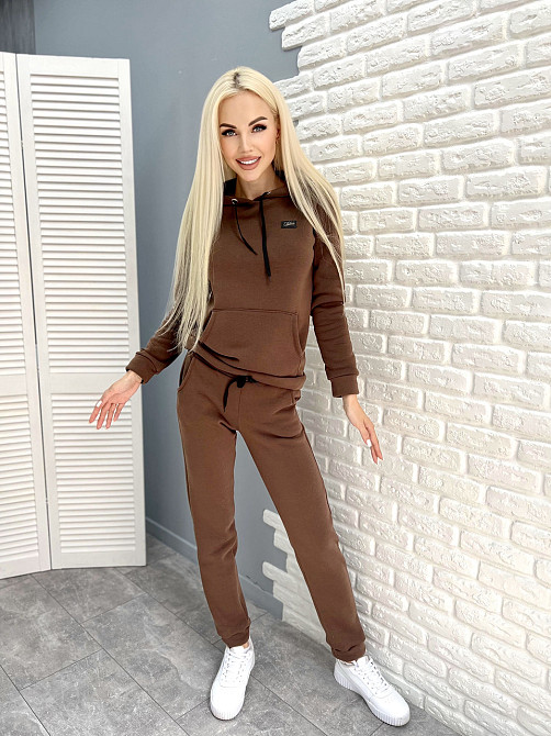 Теплий спортивний костюм "Whisper" оптом  Норма 42-44, Шоколадний Київ - фото 3