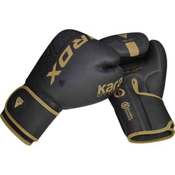 Боксерські рукавиці RDX F6 Kara Matte Golden 10 унцій (капа в комплекті) Кам'янське
