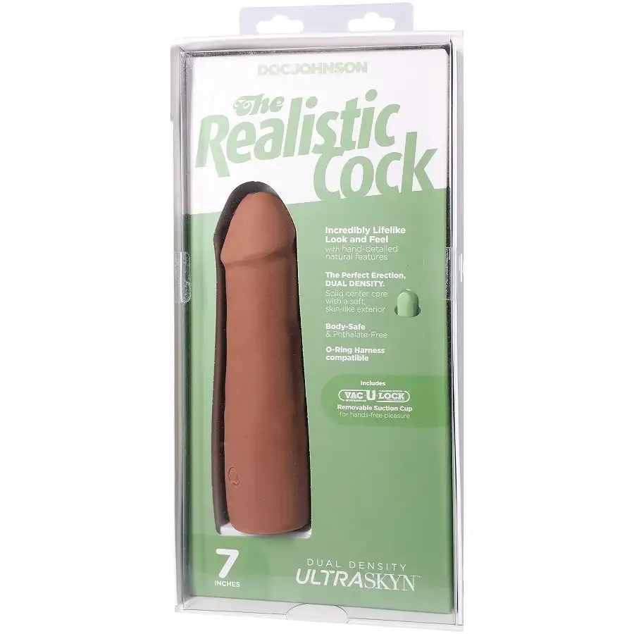 Фалоімітатор Doc Johnson The Realistic Cock ULTRASKYN - 7 Inch Caramel Львів - фото 9