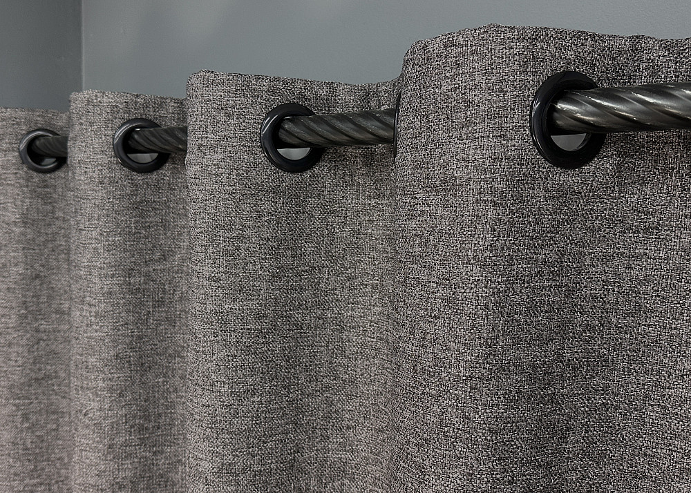 Комплект штор на люверсах VR-Textil Льон ELEMENTA № 1868ш Сірий 150х270см 2 шт (37-0272) Київ - фото 6