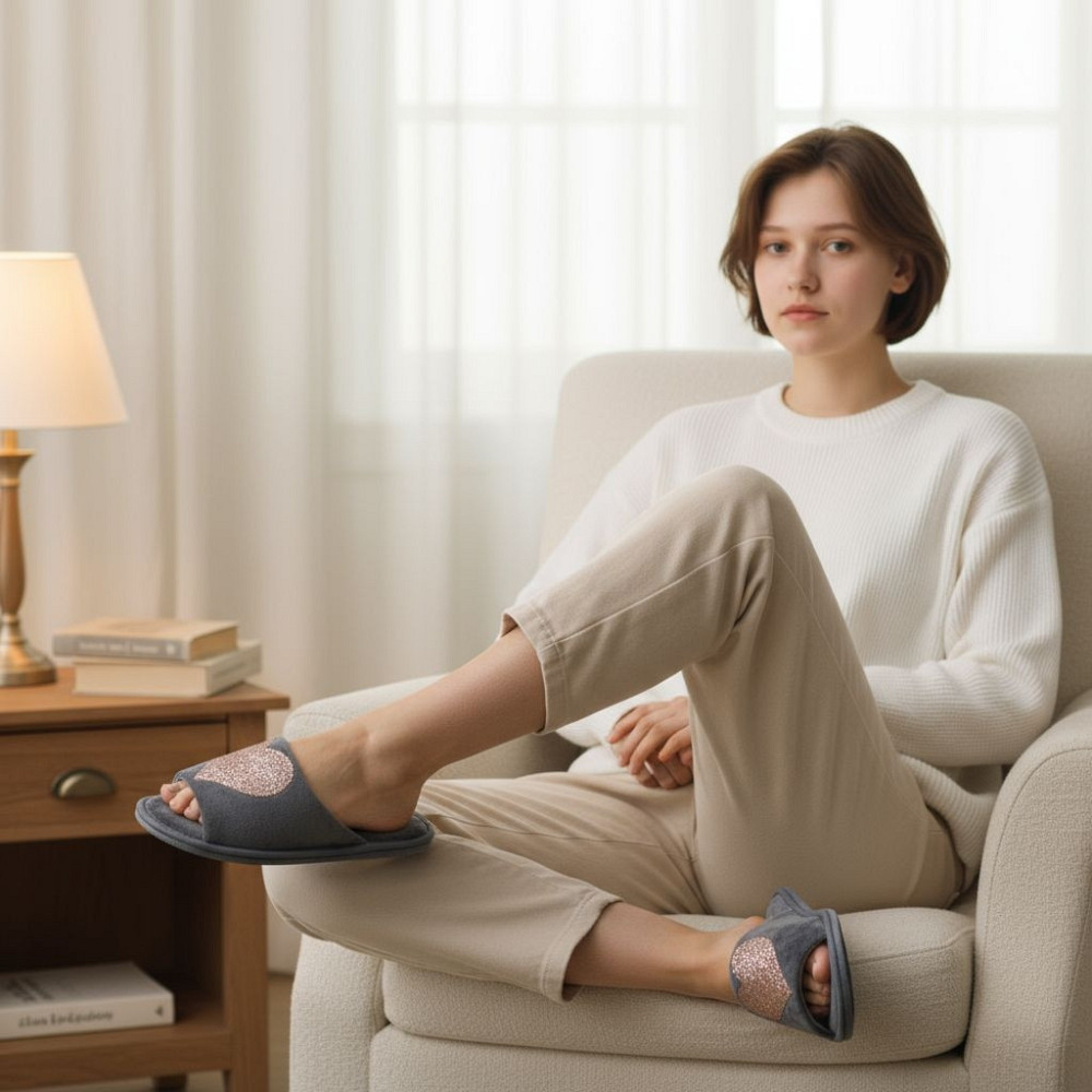 Женские тапочки с открытым носочком PaGo 