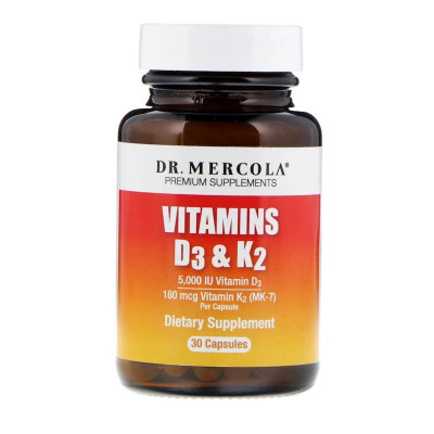 Вітамін Dr. Mercola Вітаміни D3 і K2, Vitamins D3 &amp; K2, 30 капсул (MCL-01691) Вінниця - фото 1