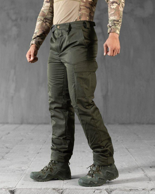 Зимние штаны на флисе олива НП5041 Одесса - изображение 2