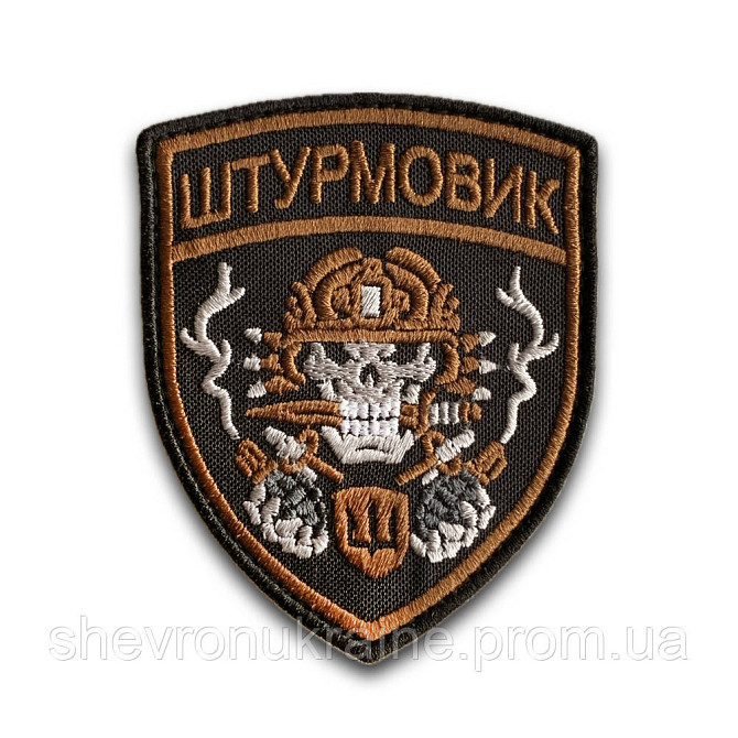 Шеврон ШТУРМОВИК (Форма щит. На липучці) Розмір 9x7см Київ - фото 8
