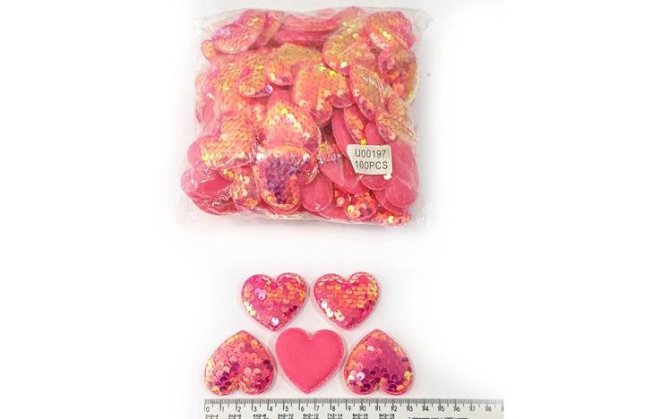 Нашивки на одяг червоне паєтки Серце 20 шт Київ - фото 1