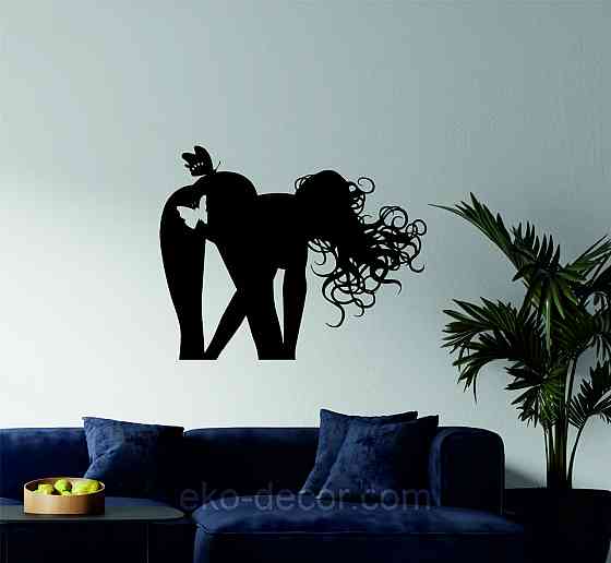 Декоративное настенное Панно «Силуэт женщины», Декор на стену 110*88 см, Черный Киев