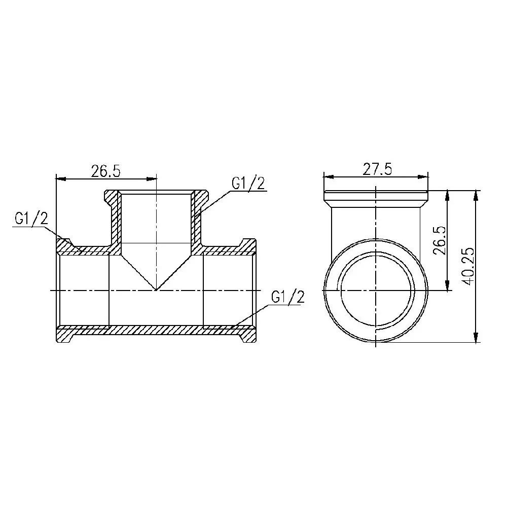 Тройник Thermo Alliance Forte 1/2" ВВ SF36115 Київ - фото 10