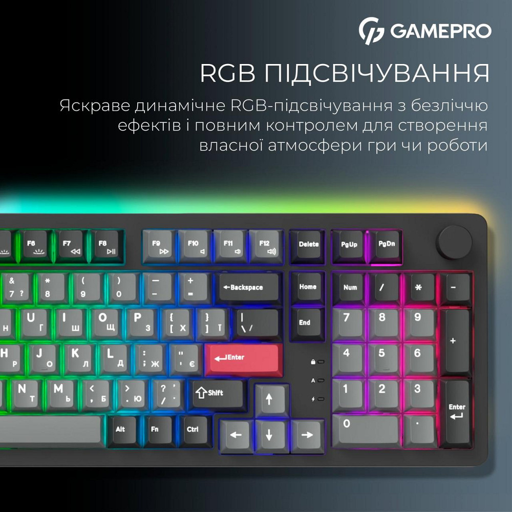 Клавіатура бездротова GamePro Asgard Drakkar Keychron Super Red Switch Black (MK305BK) ( 11600 ) Харьков - изображение 19