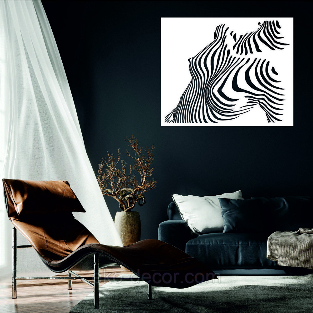 Декоративное настенное Панно «Тело Женщины», Декор на стену 90*73 см, Белый Киев - изображение 2