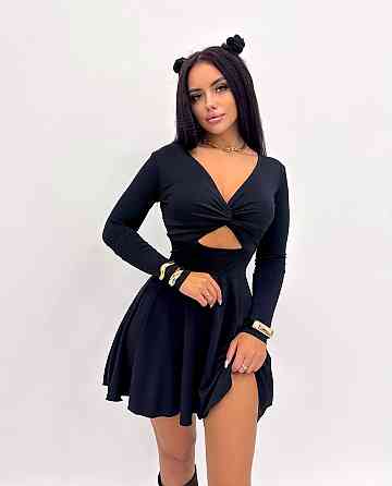 Жіноча елегантна вечірня мініплаття трикотаж олія Чорний, 46/48 Одеса