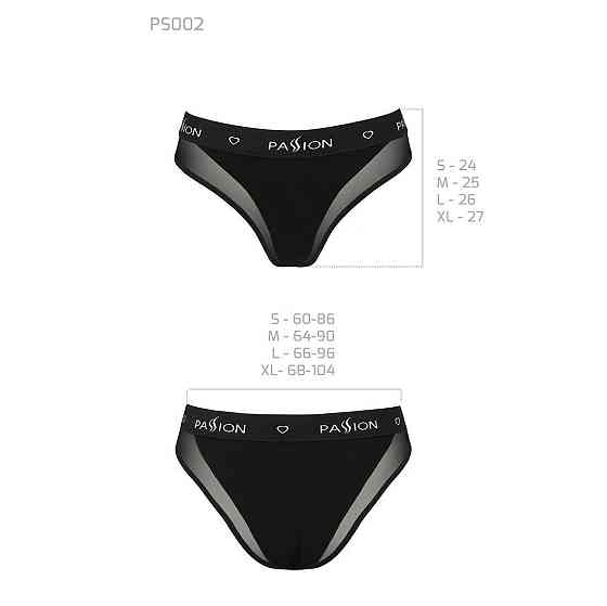Трусики з прозорою вставкою Passion PS002 PANTIES XL, black Sex Aura Київ
