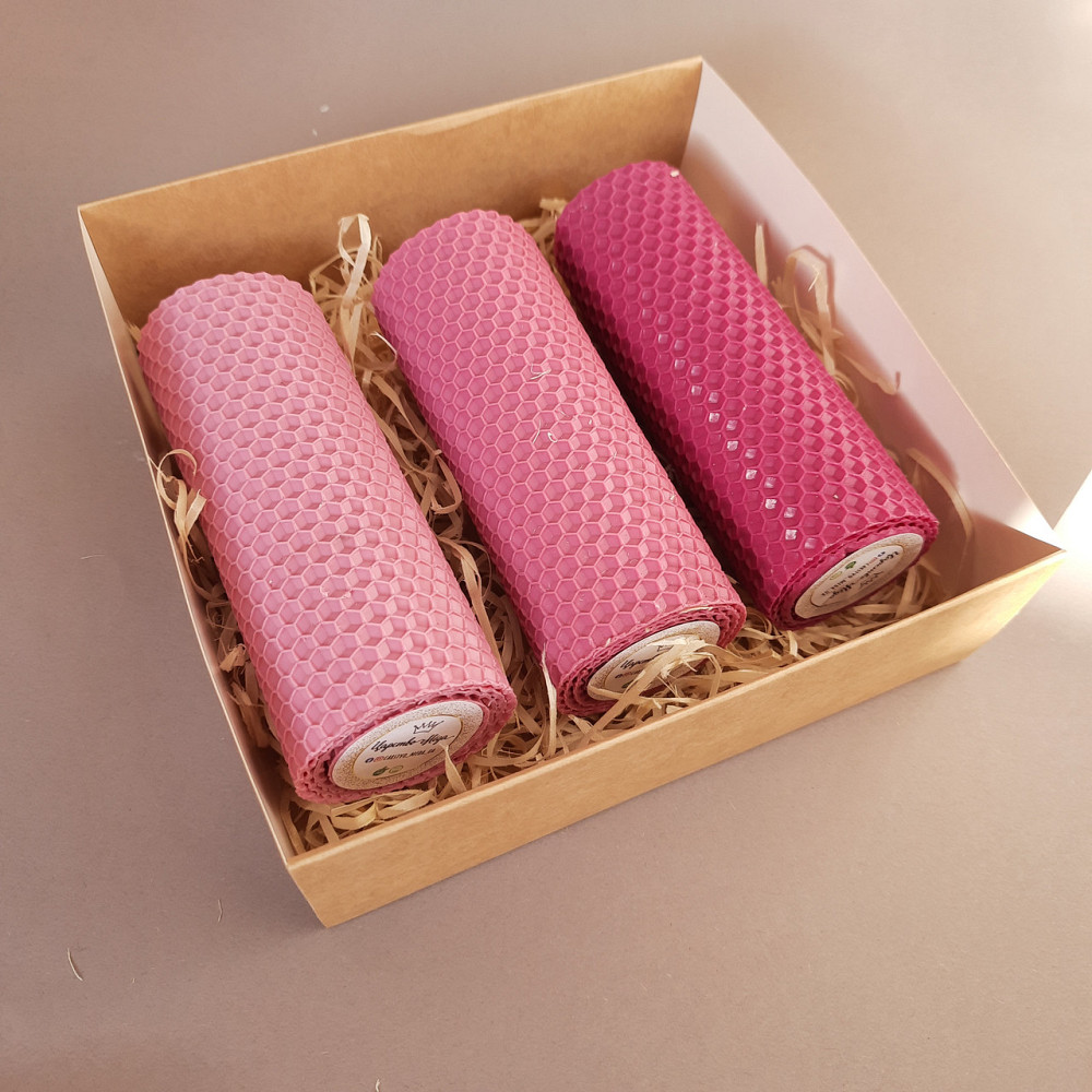 Набір трьох свічок з вощини Царство Меду 13 см Nabor1023 Одеса - фото 1