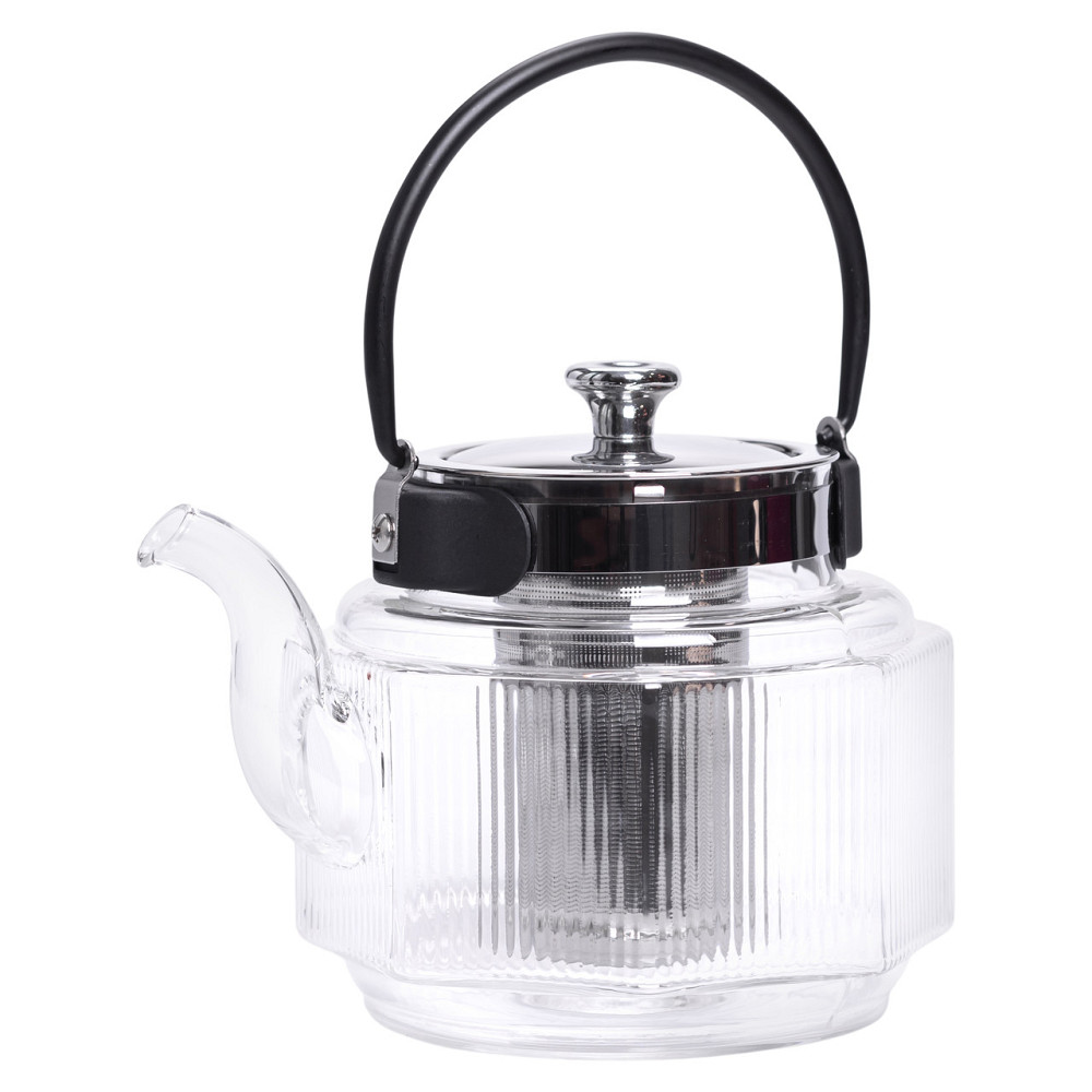 Заварник скляний чайник 1.1 л з ручкою і фільтром прозорий HP-33-4 Коломия - фото 1