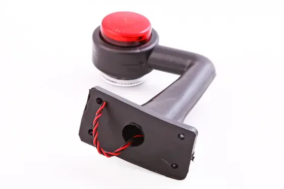 Фонарь габаритный боковой рожок 19см диодный кривой красный/белый Винница