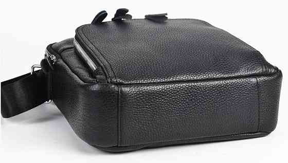 Сумка мессенджер кожаная Vintage 20247 Черная Киев