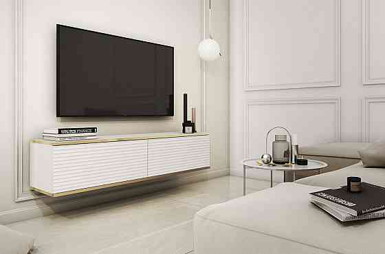 Тумба під телевізор навісна Perfect Home Оро / Oro 2-дверна RTV135 MDF Білий (PFH-091354) Дніпро