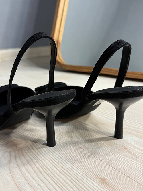 Туфли женские Meideli 566-22 slingback лодочки с пряжкой экозамша черные, 37, 23,5 см Киев - изображение 15