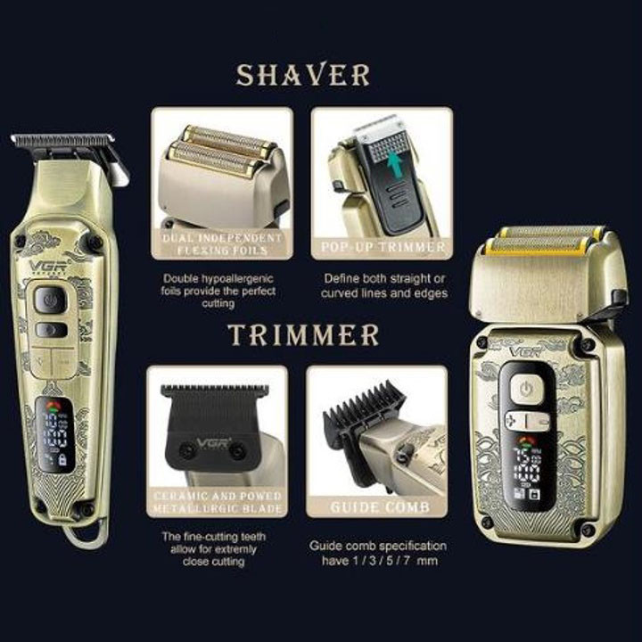Електронна машинка для стрижки, Машинка для точної стрижки бороди і волосся Набір машинок OV-49 Київ - фото 4