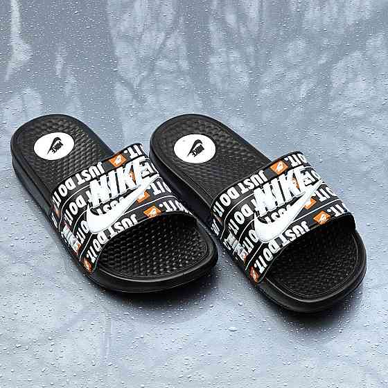Чорні чоловічі Шльопанці Nike Сланці Білі капці Найк (розміри: 40,41,42,43,44) Дніпро
