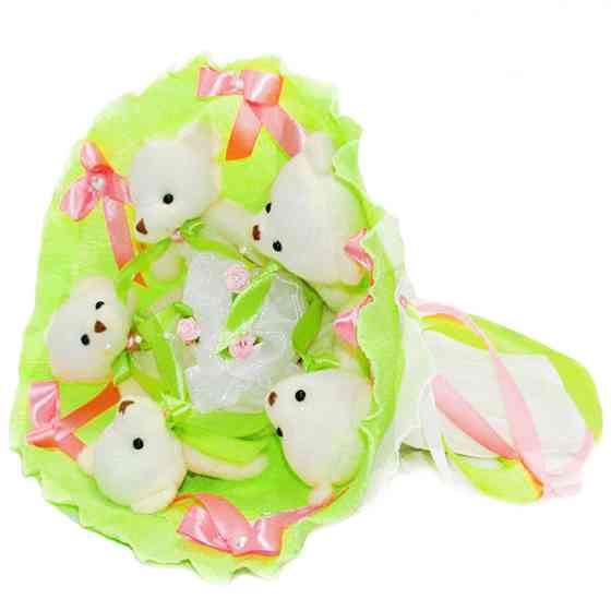 Букет з іграшок Ведмедики лайм 5344IT з 5ю іграшками Вінниця