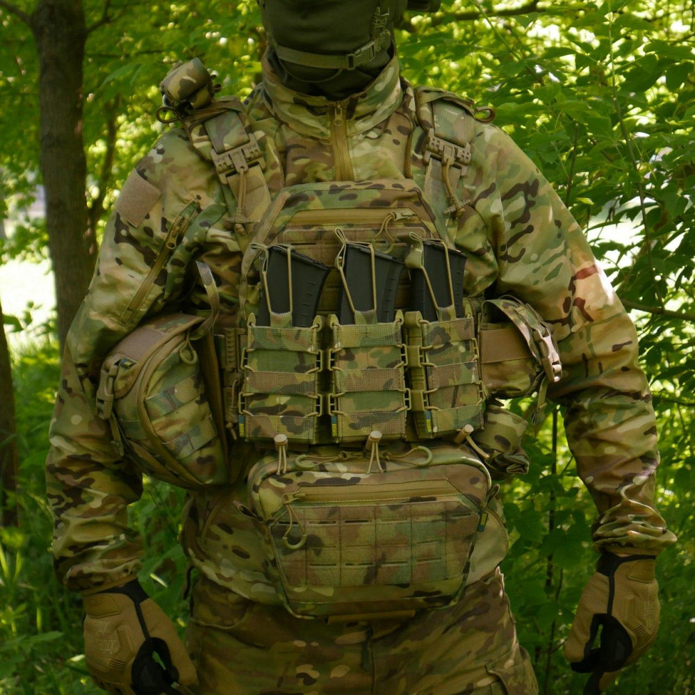 Штурмовая плитоноска мультикам с быстрым сбросом плитоноска на 8 итог kiborg военный разгрузочный жилет   WAR Львов - изображение 3