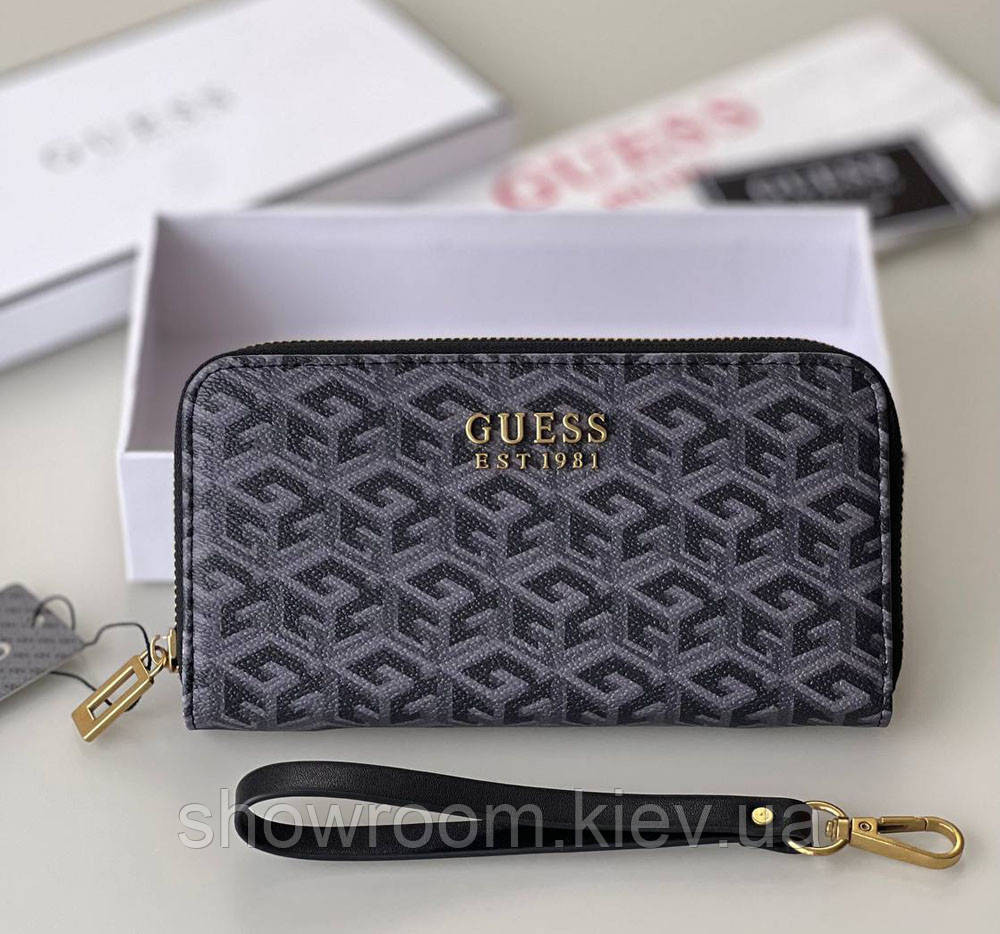 Жіночий гаманець на змійці Guess (7594) сірий Київ - фото 4