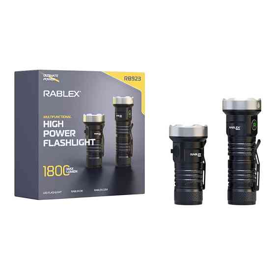 Ручний ліхтар Rablex RB923, Білий + Синій + Зелений + Червоний +Фіолетовий + Жовтий, ЗП Type-C, Дніпро