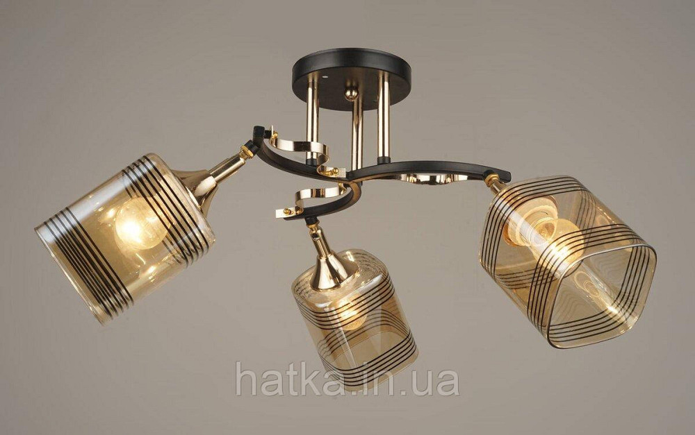 Люстра стельова Sirius B N4382/3 BK+FGD з поворотнім механізмом Київ - фото 1