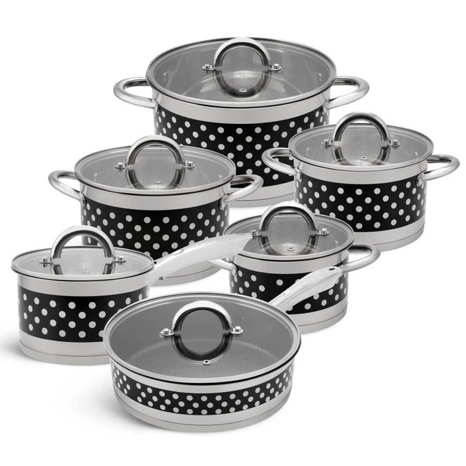 Набор посуды Edenberg EB-4055 с капсульным дном нержавеющая сталь 12 предметов UD-91 Львов - изображение 1