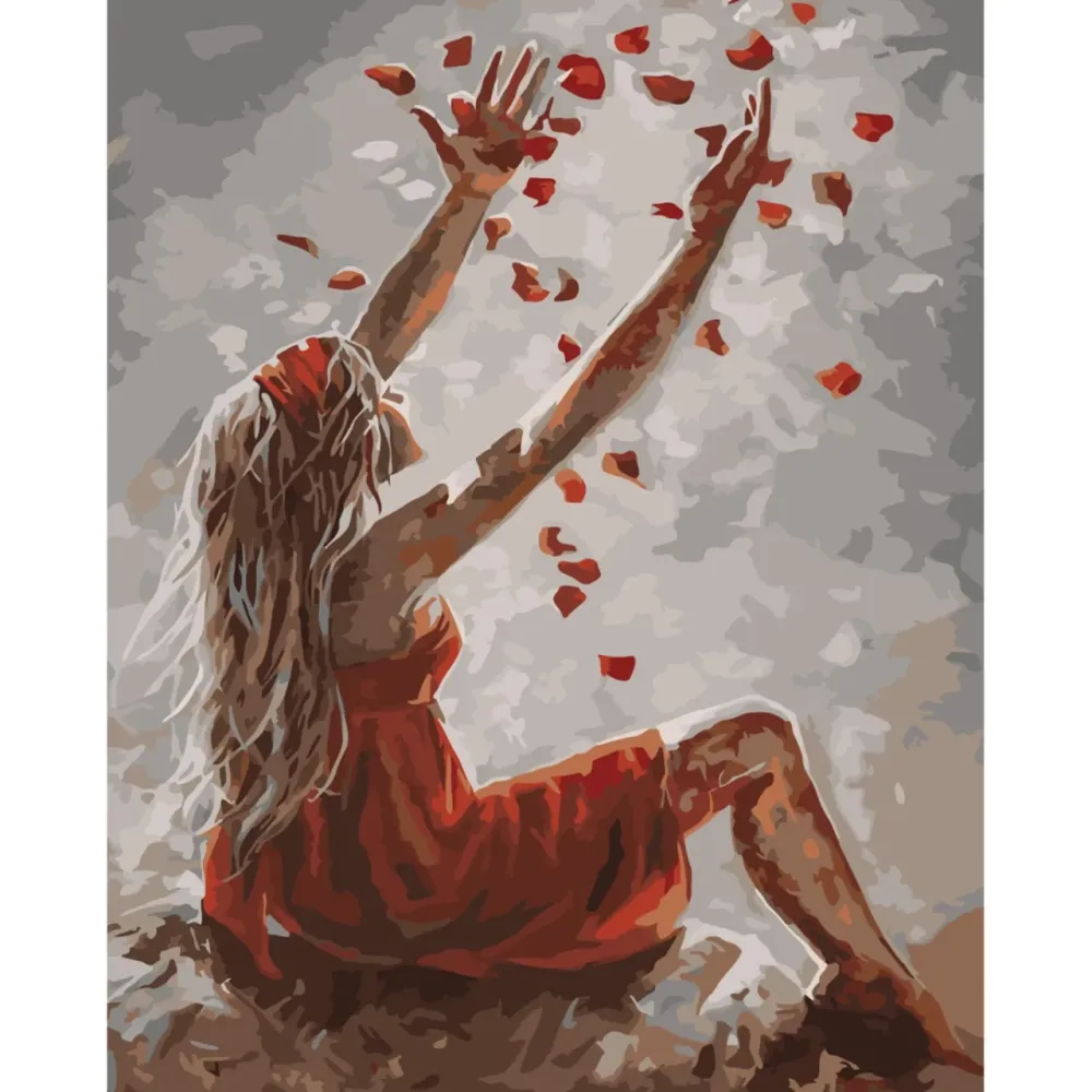 Набір для розпису по номерах Пелюстки кохання Strateg розміром 30х40 см (SS-6553), шт Киев - изображение 1