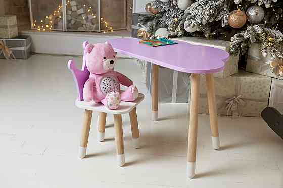Дитячий столик і стілець "Хмарка" фіолетовий з білим Київ
