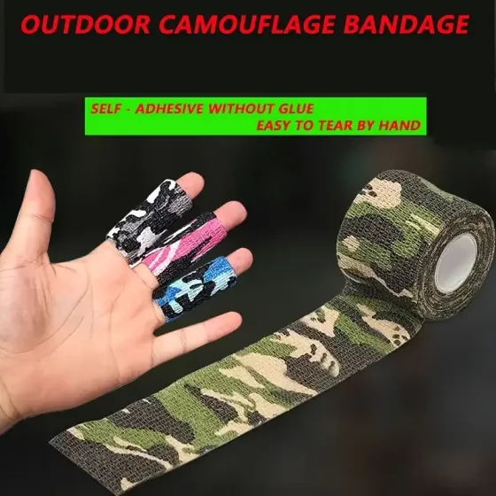 Камуфляжная клейкая лента скотч хаки 5см х 4.5м точка зелёнка армейский тактический Киев