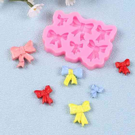 Силиконовый молд Бантики 80 на 60 мм розовый Киев
